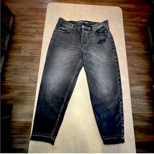 Old Navy slouchy taper 12 black faded jeans 12